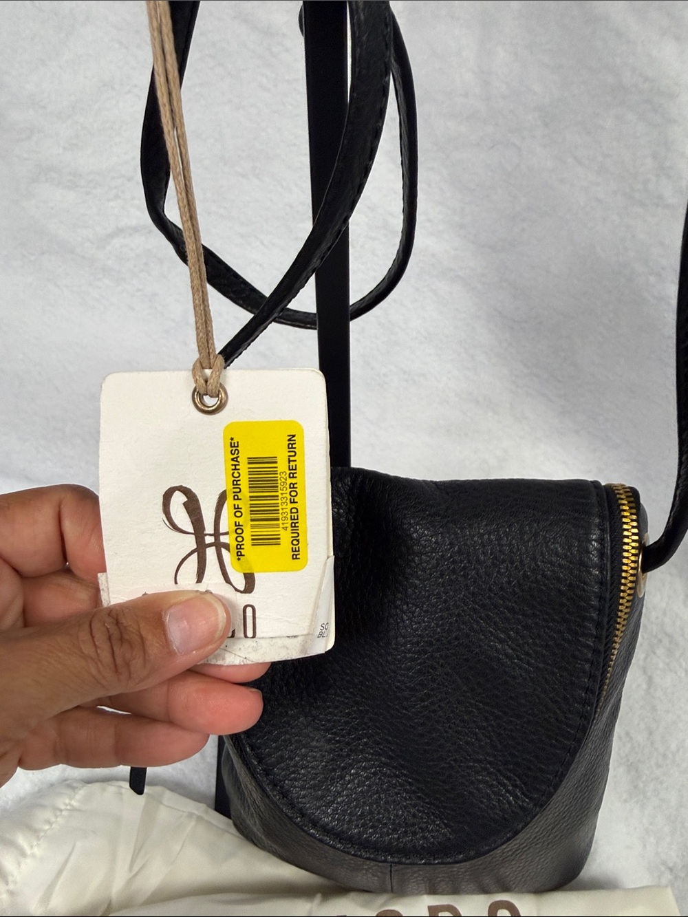 HOBO Black Pebbled Leather Crossbody with Gold Hardware - Picture 2 of 4